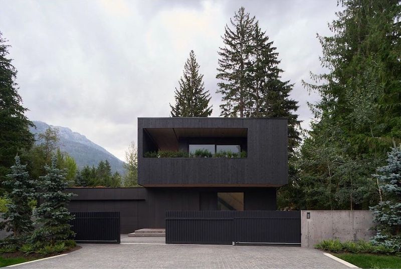 modern houses with black outline
