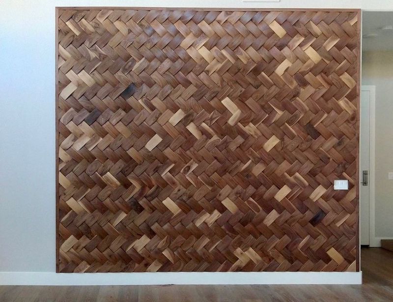 modern wood accent wall