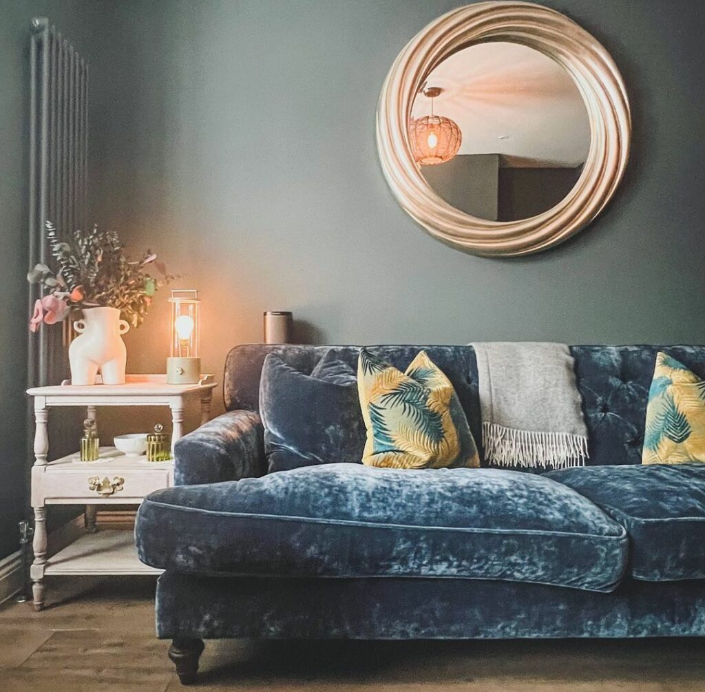 royal blue blue sofa living room