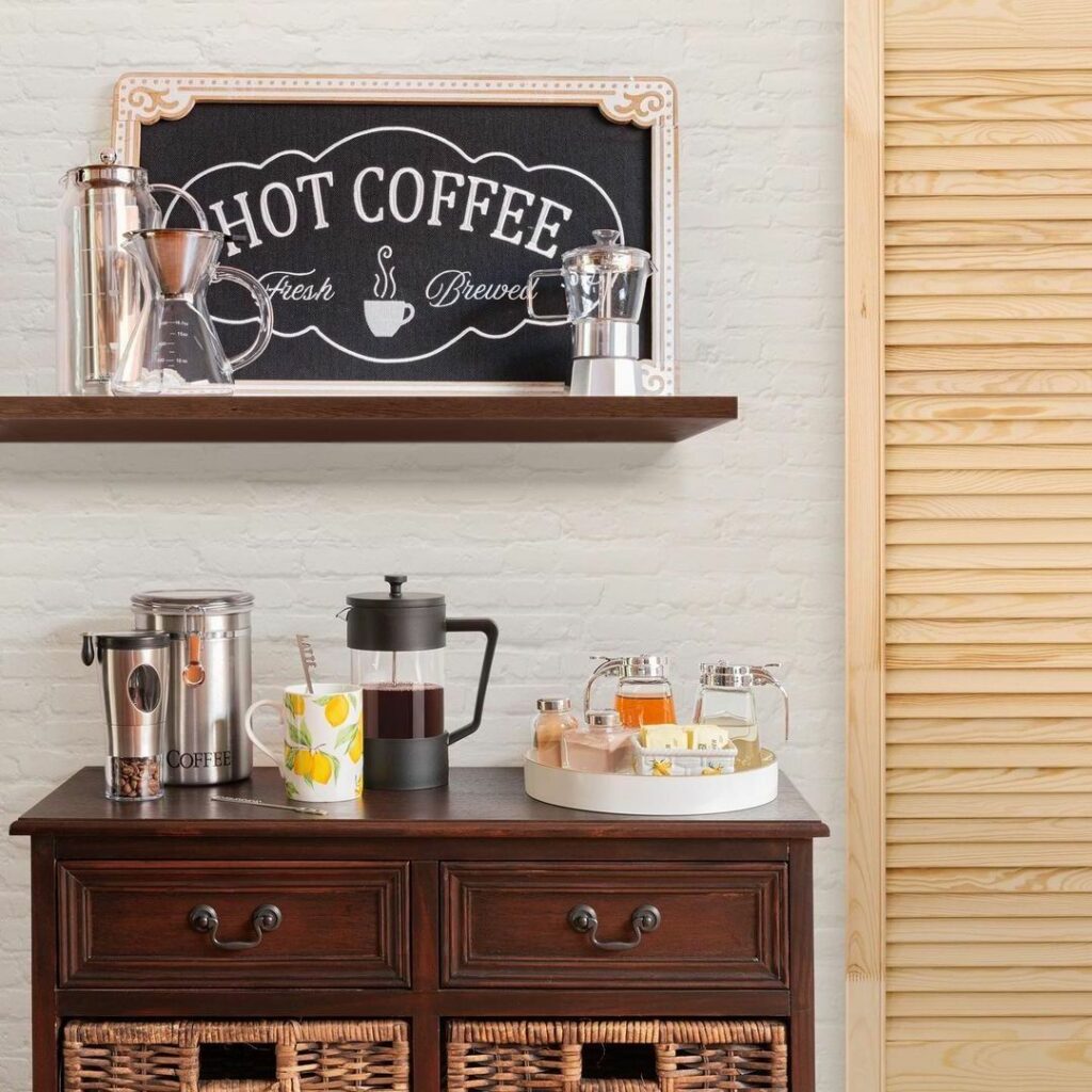 rustic coffee station