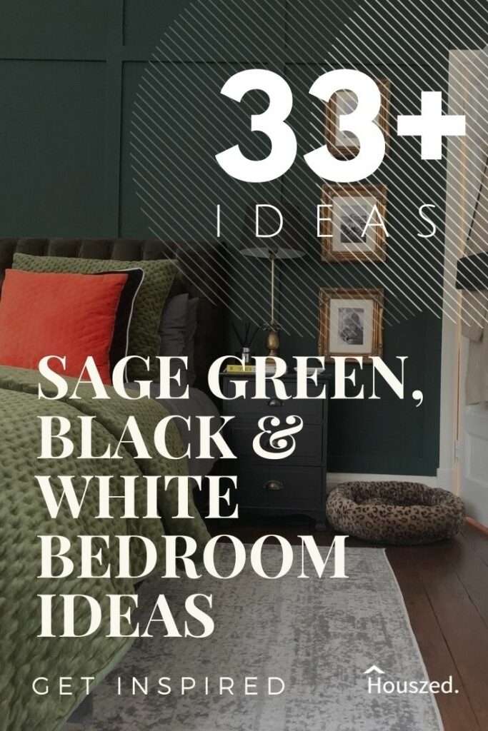 sage green black and white bedroom ideas 1