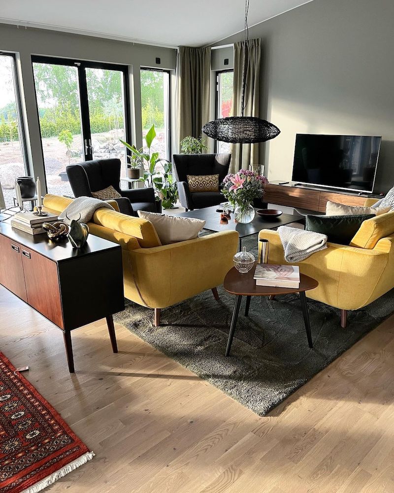 yellow sofa living room design ideas