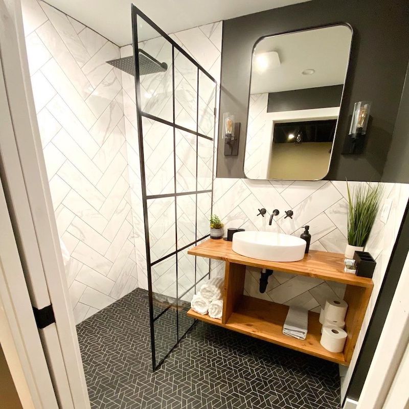 basement under the stairs bathroom with shower ideas