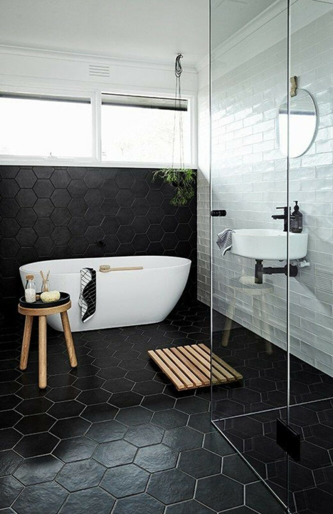 hexagon bathroom tile ideas