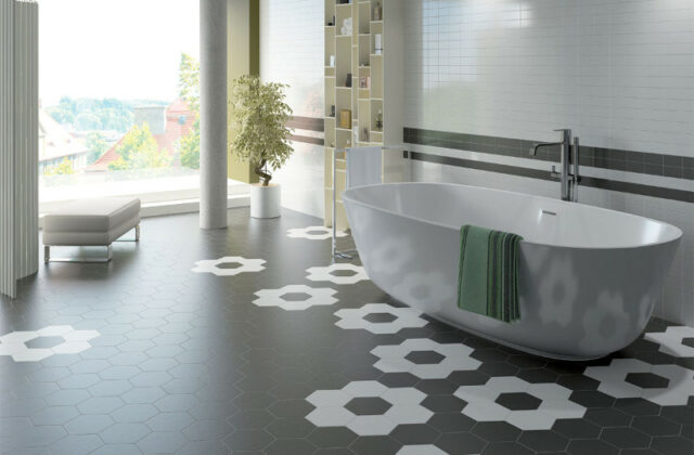 hexagon bathroom tile ideas
