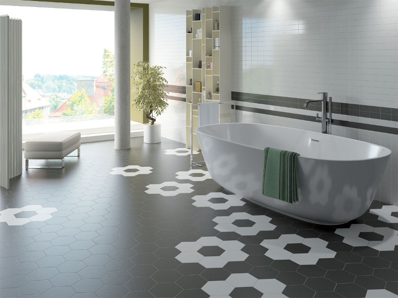 27+ Hexagon Bathroom Tile Ideas to Make You Throw Shapes