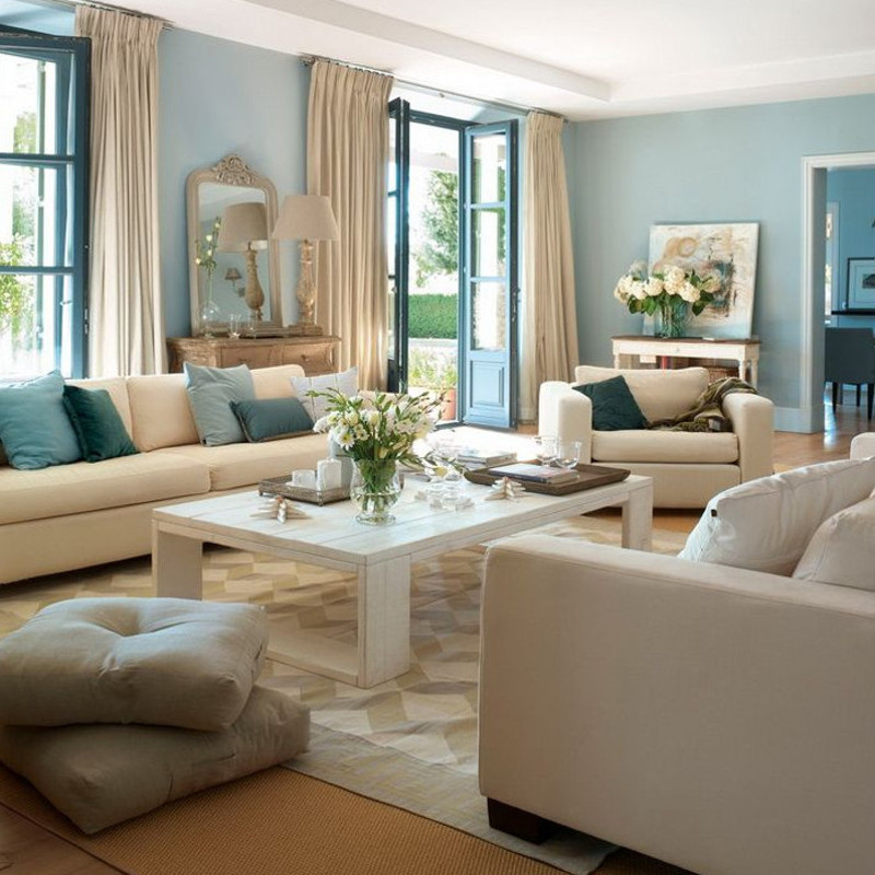 Brown and Blue Living Room ideas