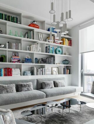 Built in bookshelves