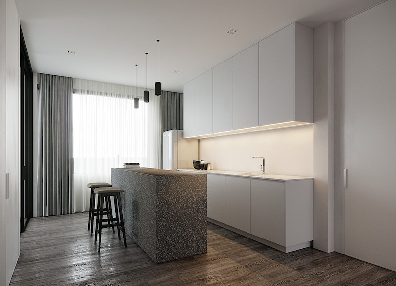 Kitchen Grey White