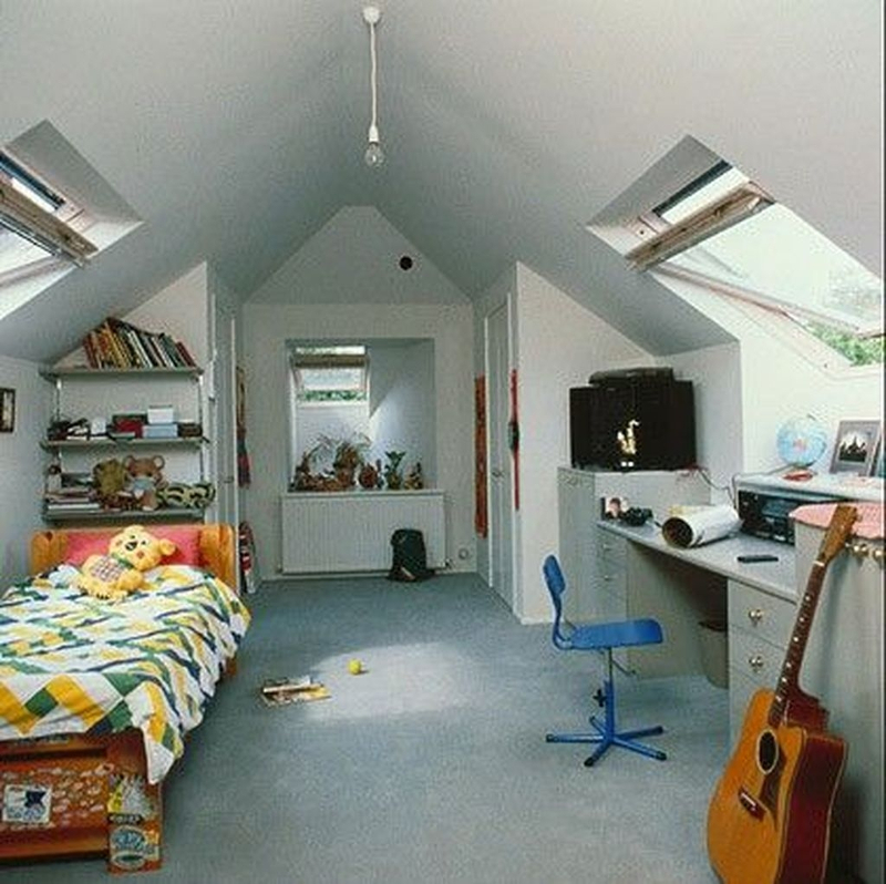 attics turned into bedrooms
