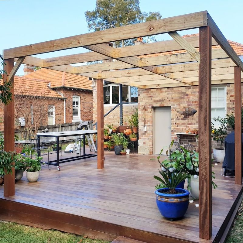 backyard low deck ideas