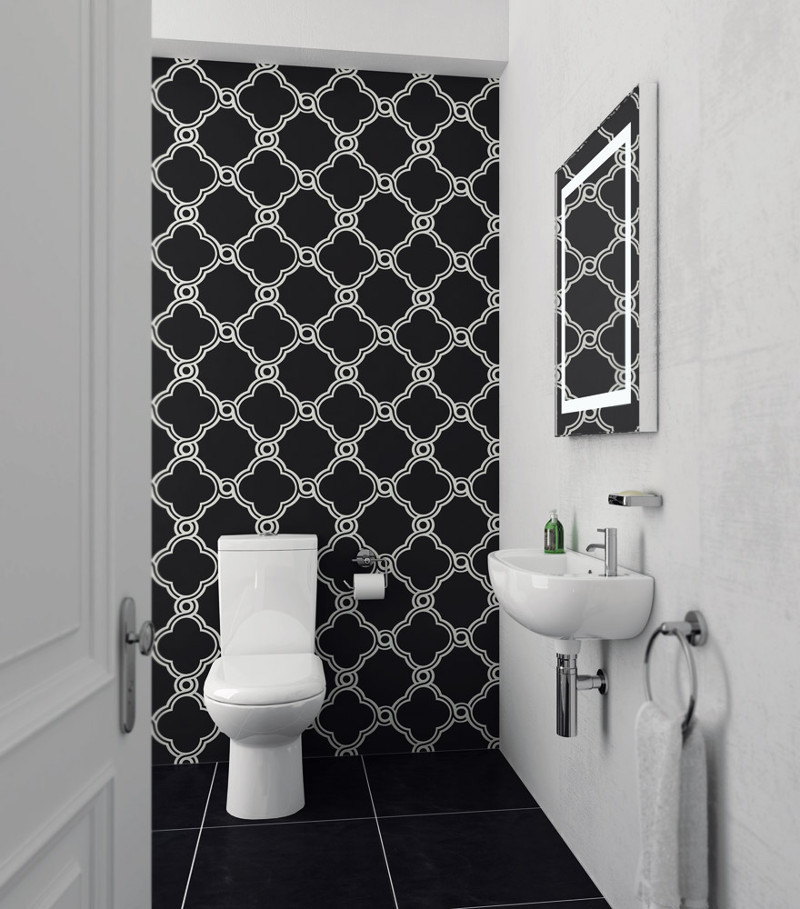 black and white tile bathroom color ideas