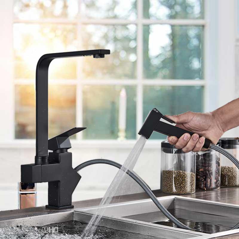 black kitchen tap mixer
