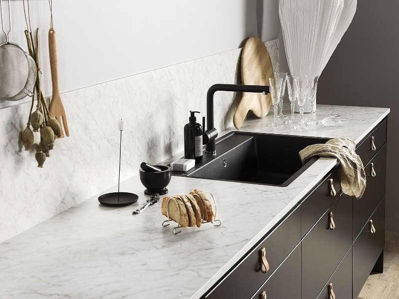 black stainless kitchen faucet