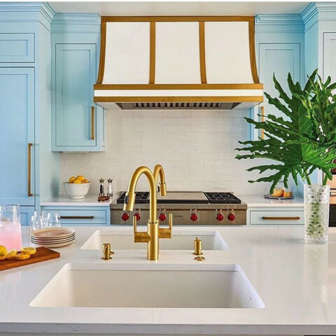 blue kitchen cabinets