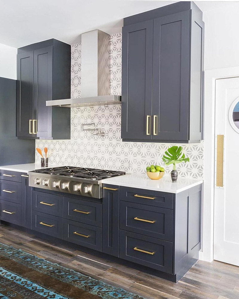 blue kitchen cupboard doors