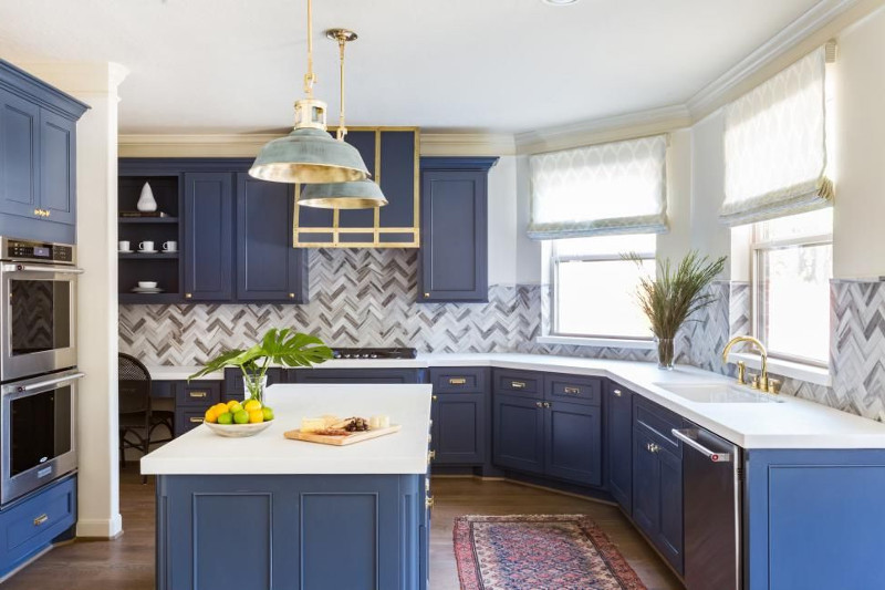 blue kitchen cupboard ideas