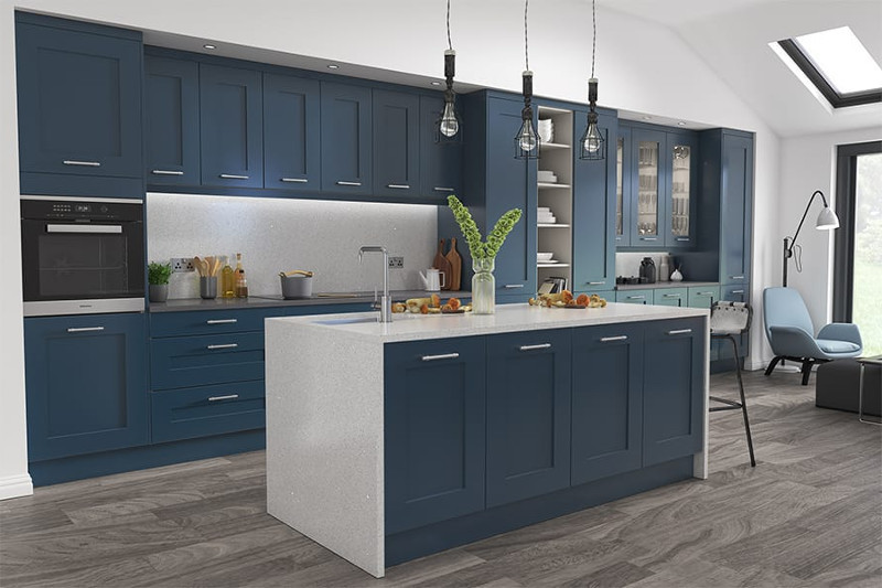 blue kitchen design modern