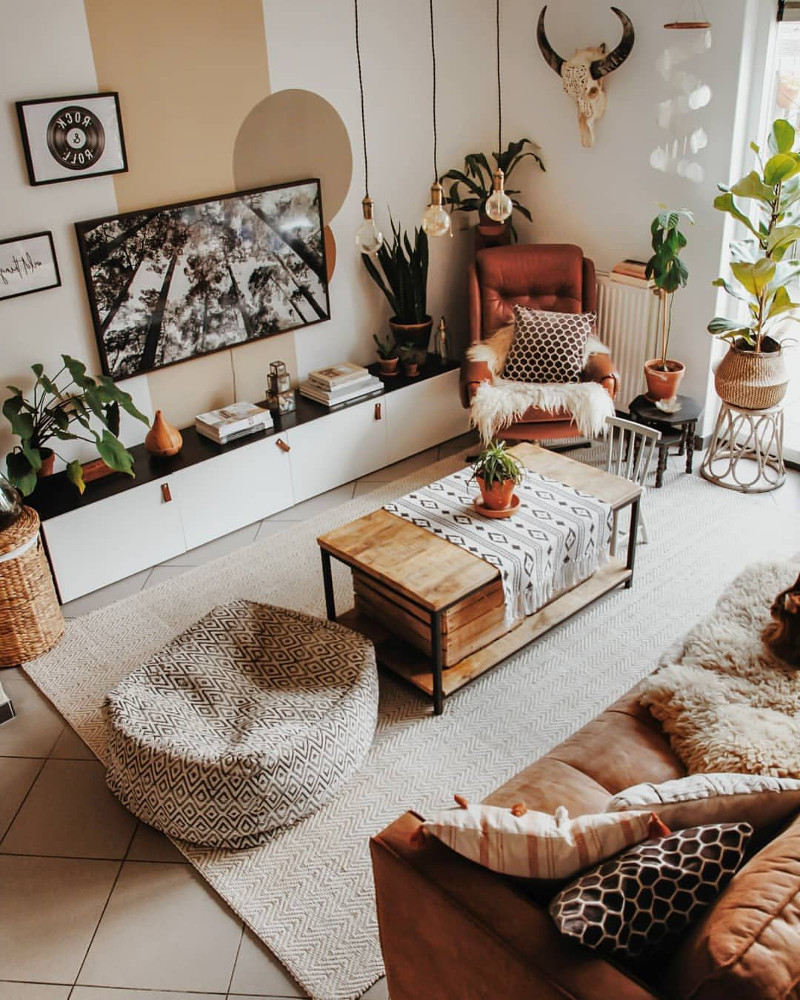 bohemian urban living room