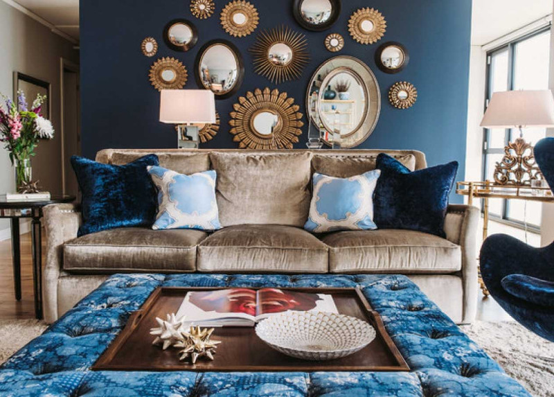 brown and blue living room color schemes