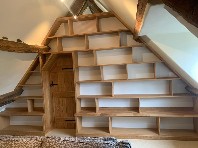 building shelves under eaves