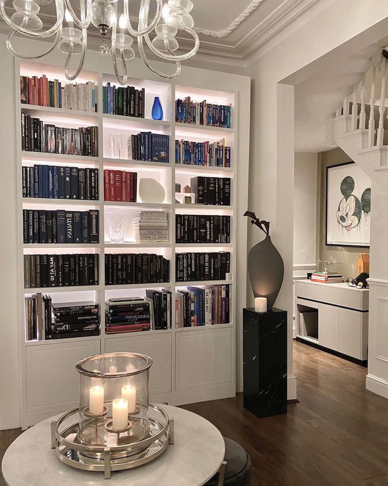 built in bookshelves ikea hack