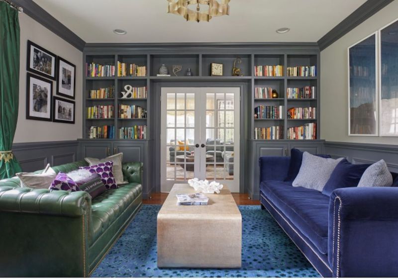 built in bookshelves living room
