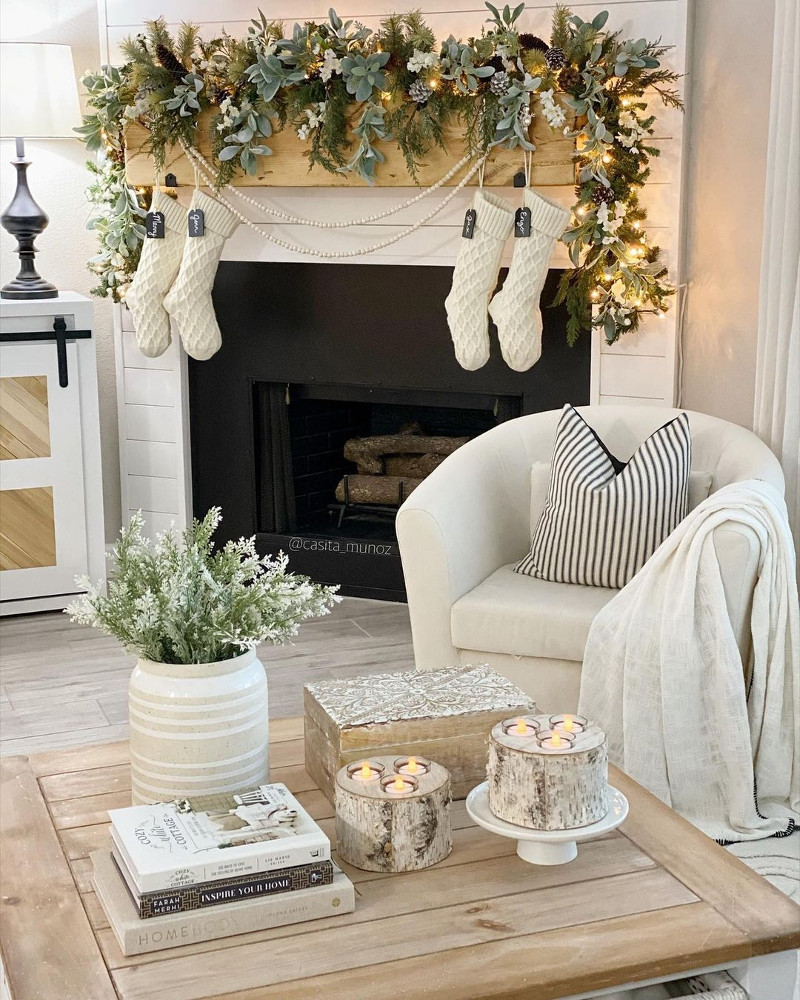 christmas mantel decorations rustic