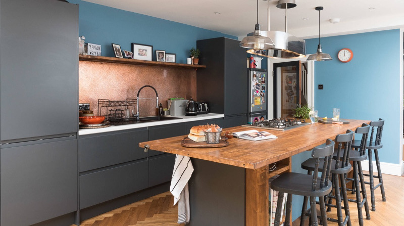 copper sheet backsplash