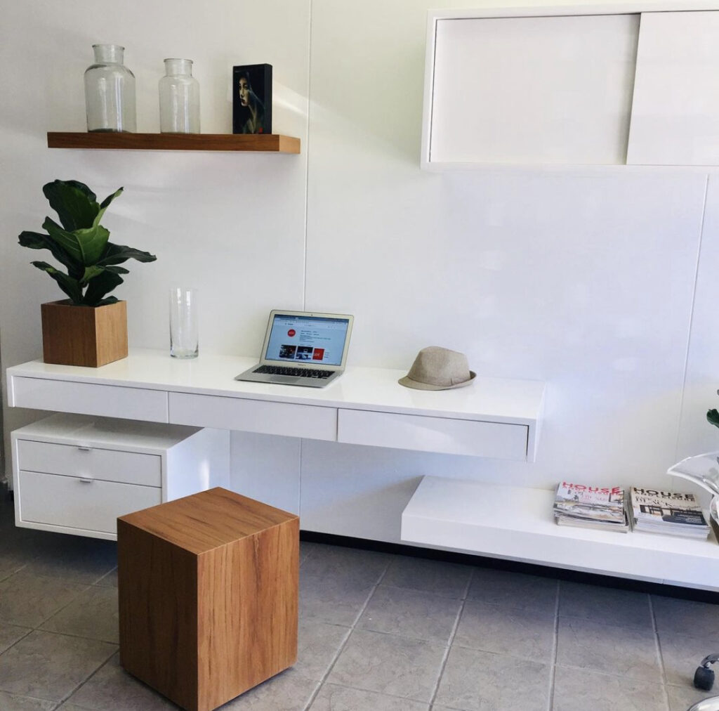 floating desk with drawers