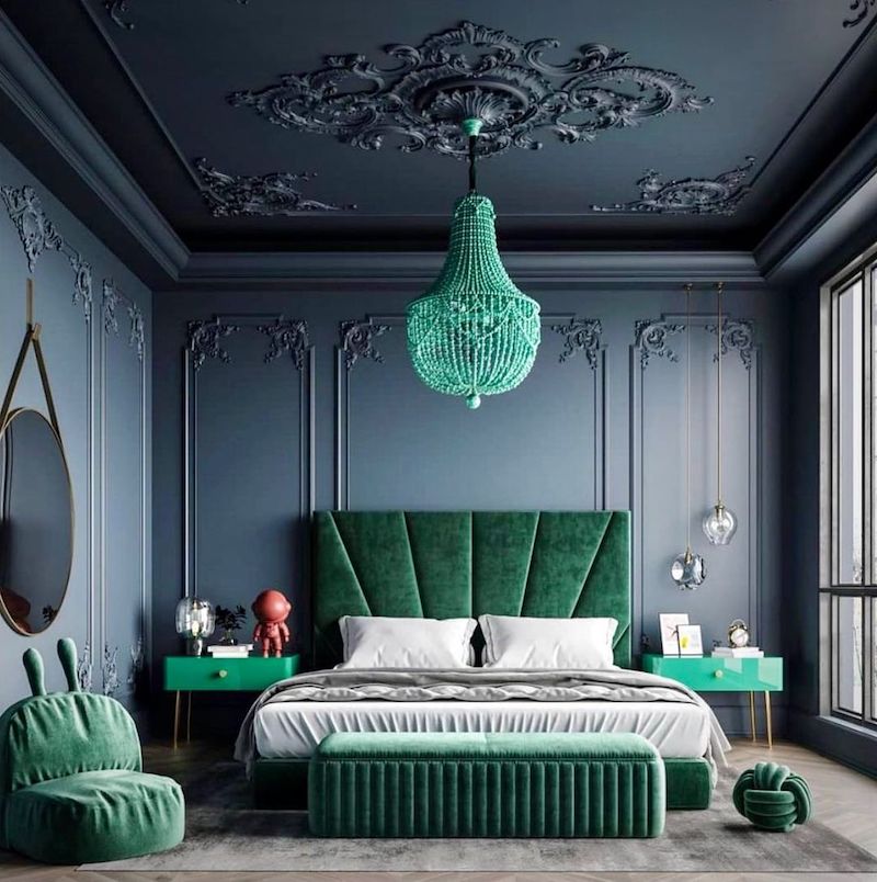 grey and green bedroom design ideas