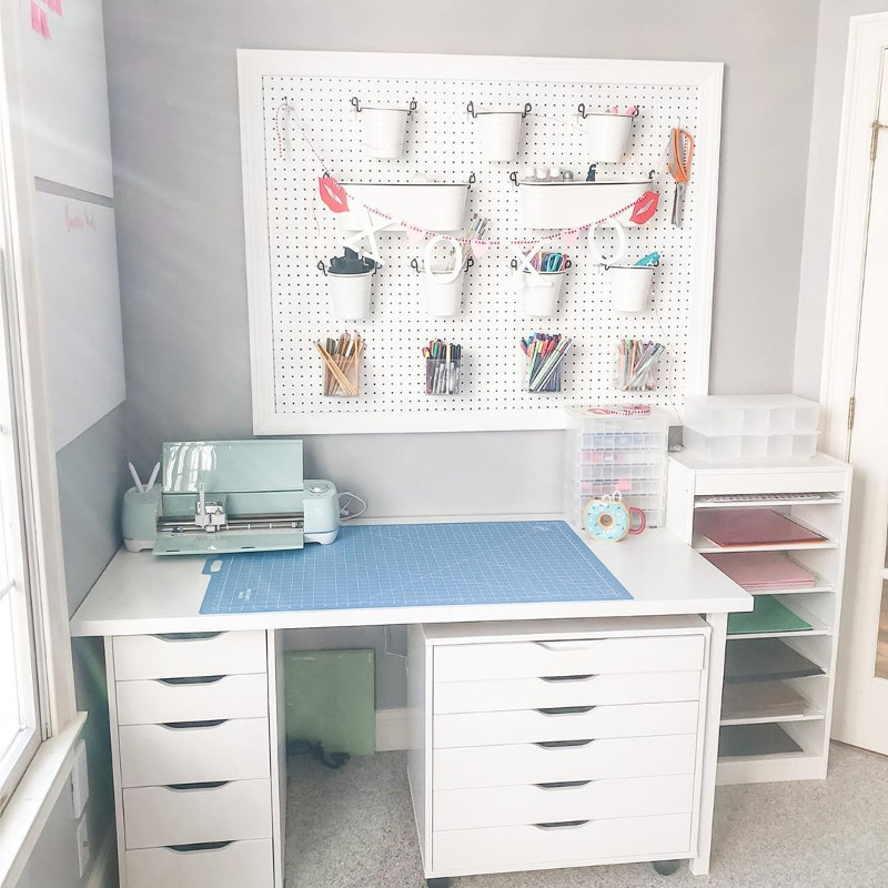 home office with ikea alex desk