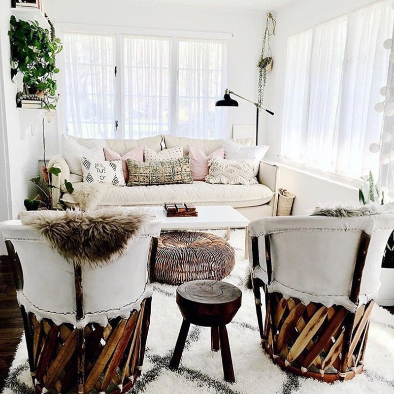 hygge living room colorful