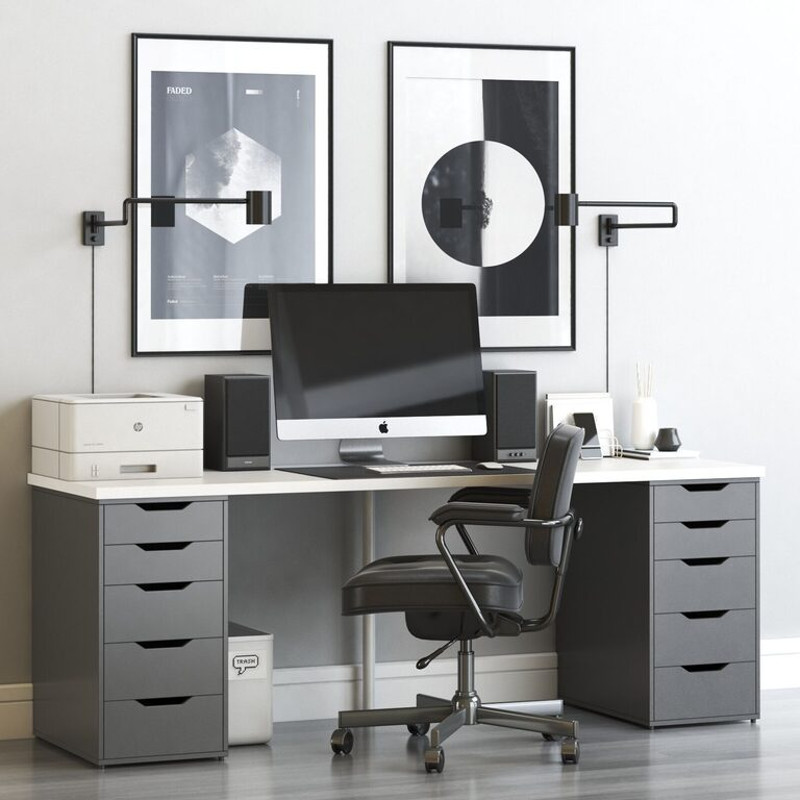 ikea alex desk grey work spaces