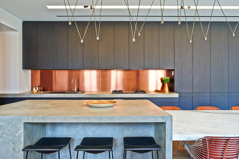 kitchen copper backsplash