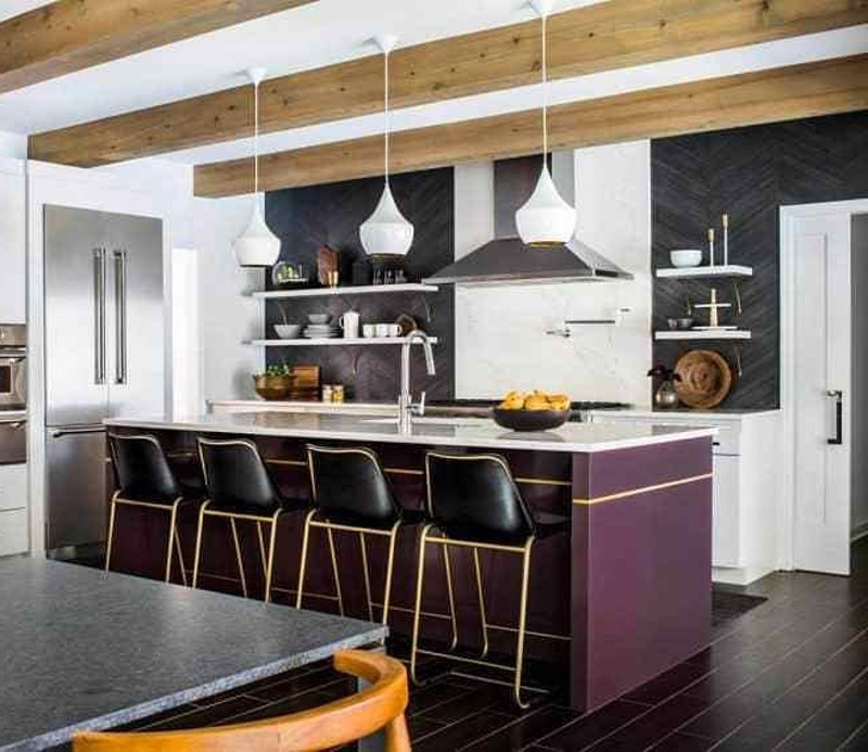 kitchen purple cabinets