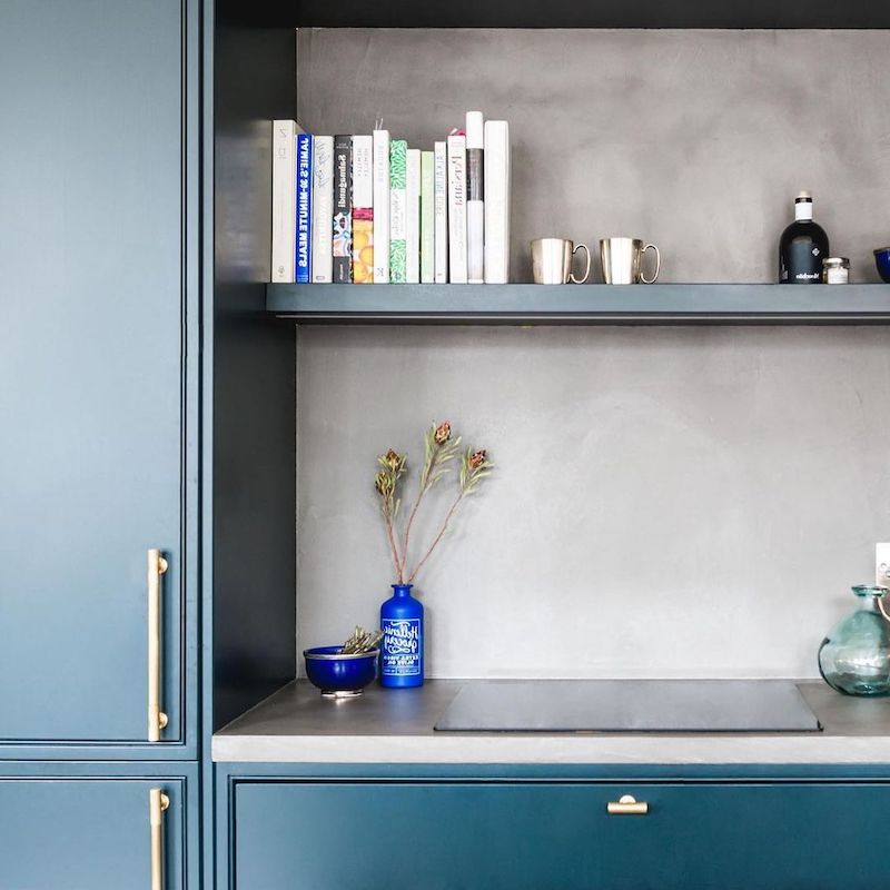 kitchen teal cabinets