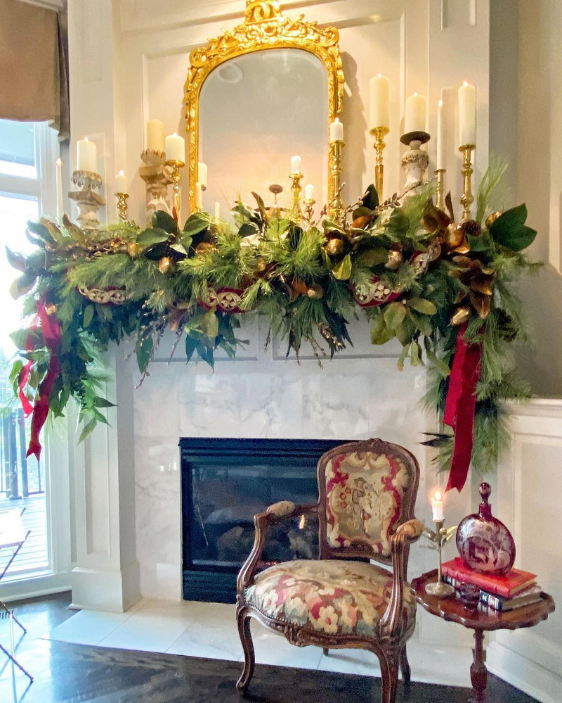 mantel christmas decorating ideas living rooms