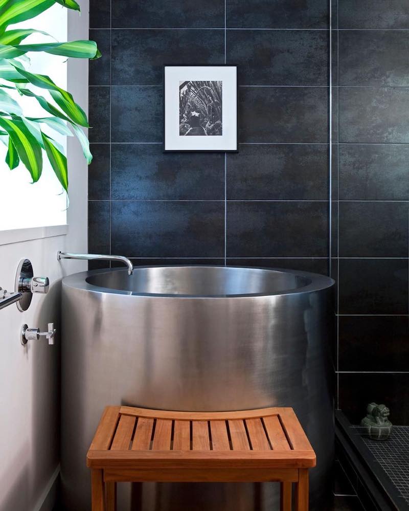 metal japanese bath soaking tub