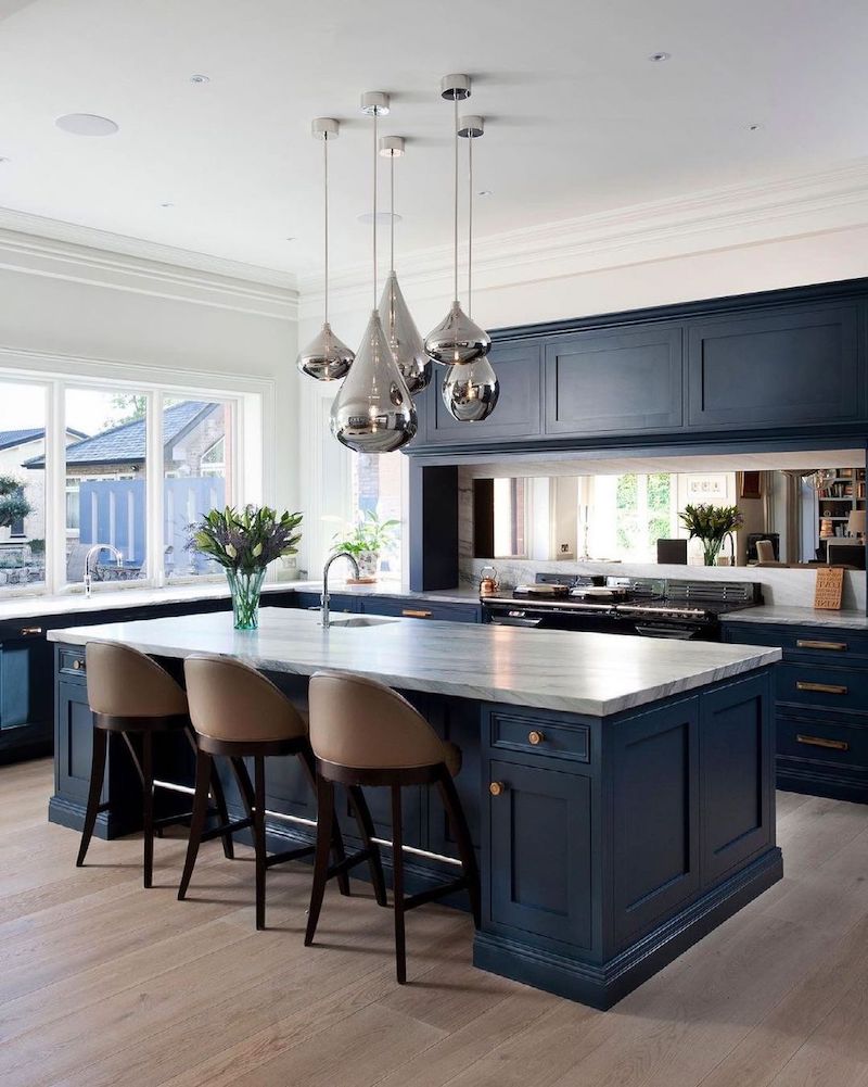 navy blue kitchen cabinets farmhouse