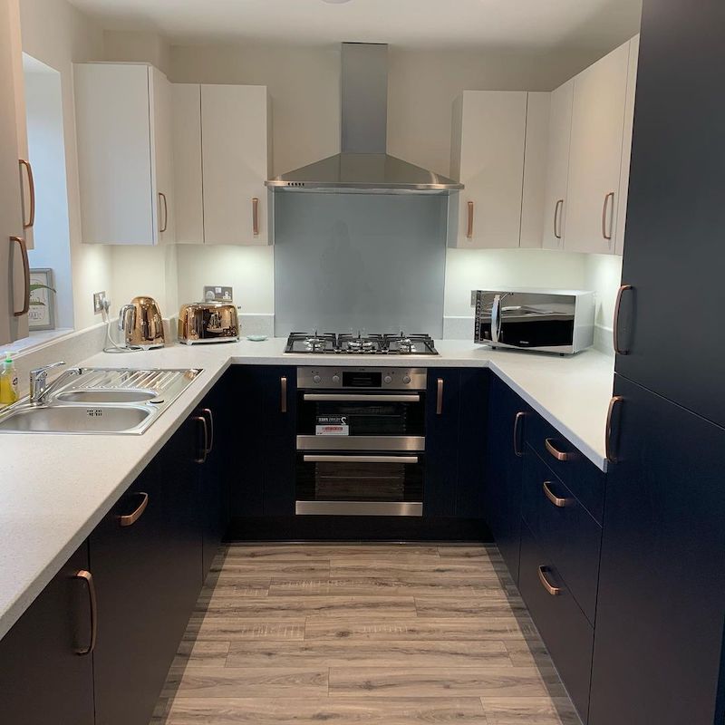 navy blue kitchen cabinets