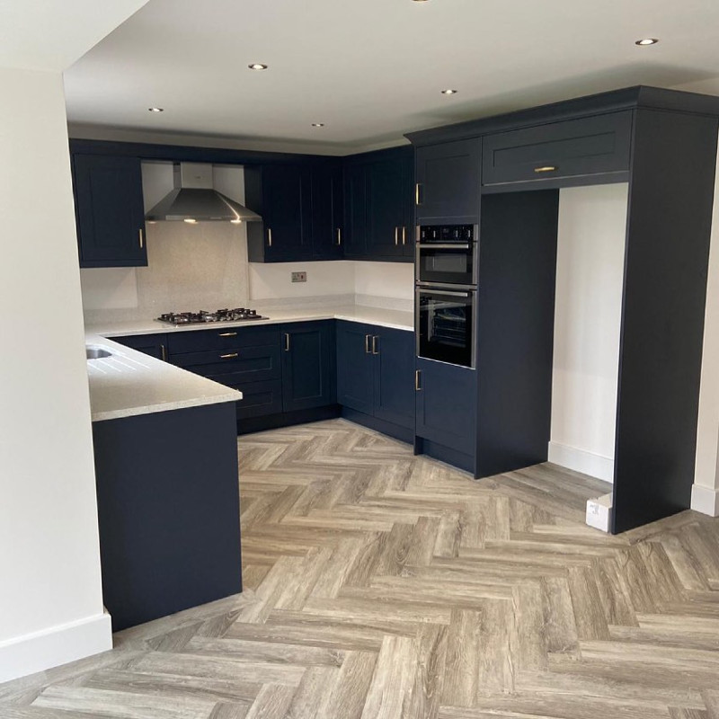 navy blue kitchen decor