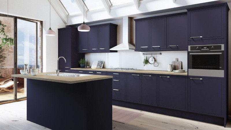 navy blue kitchen door