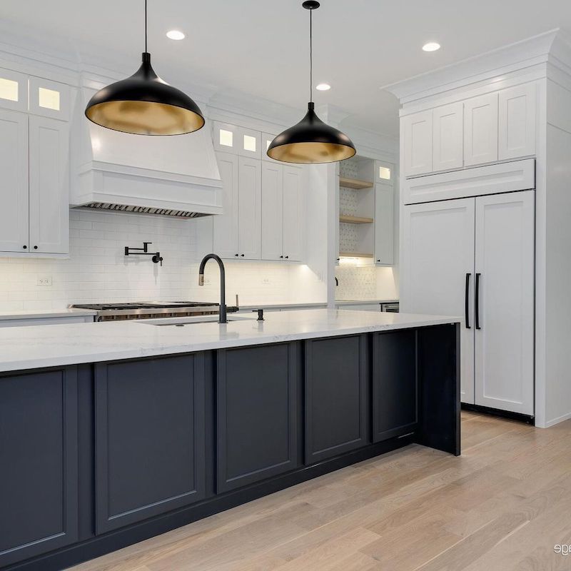 navy blue modern kitchen