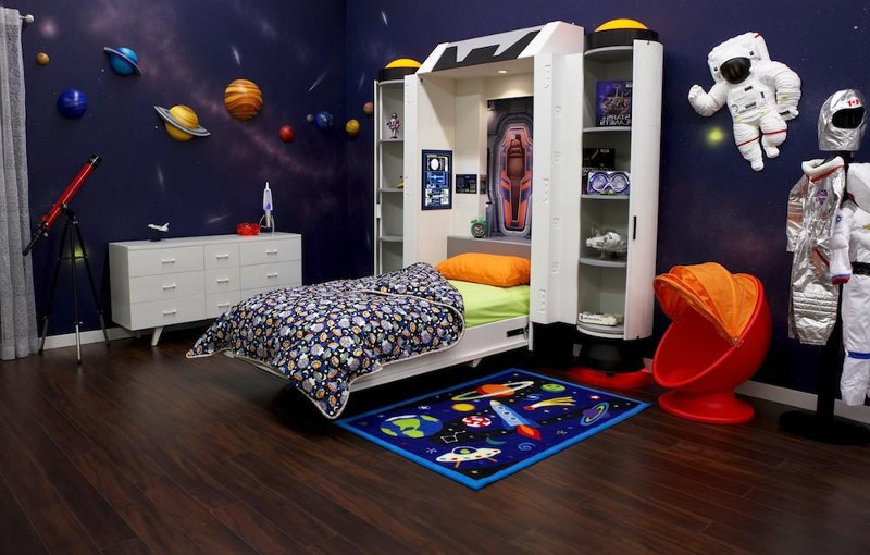 outer space inspired bedroom interior design