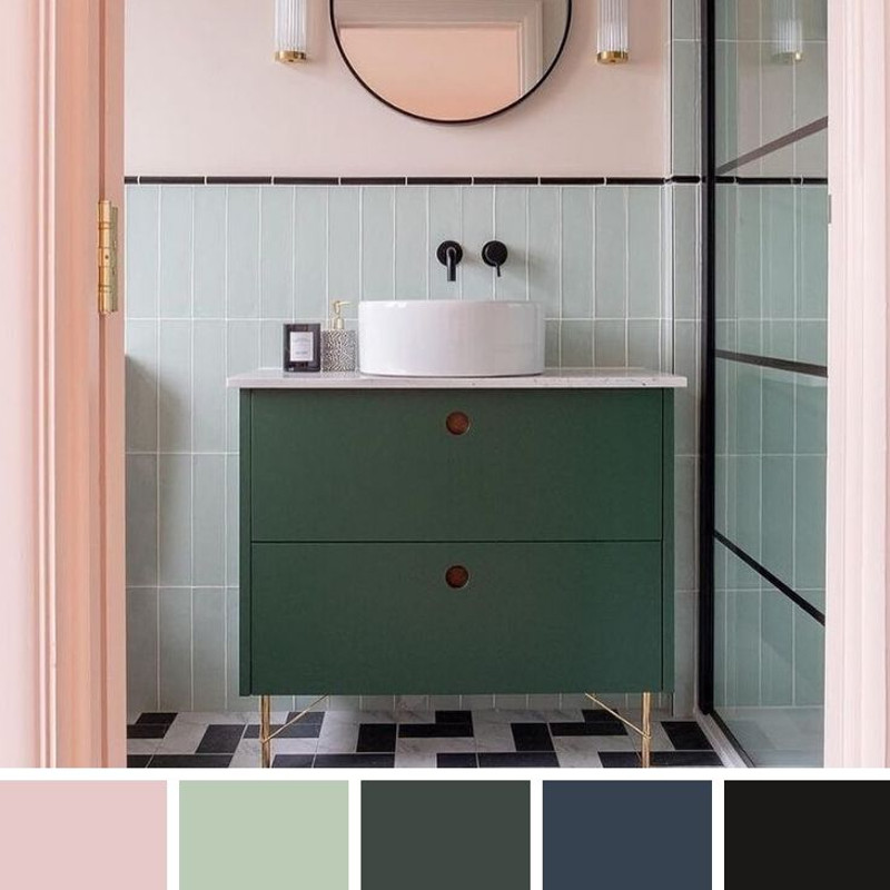 pink and green color scheme