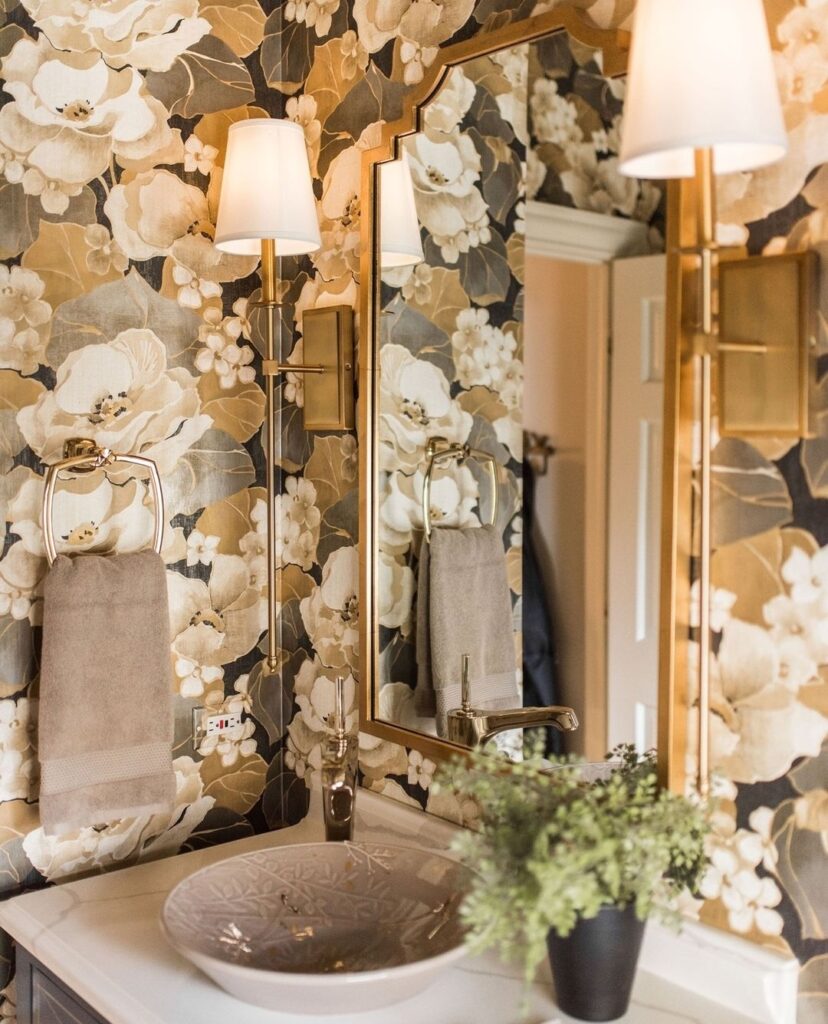 powder room vanity farmhouse