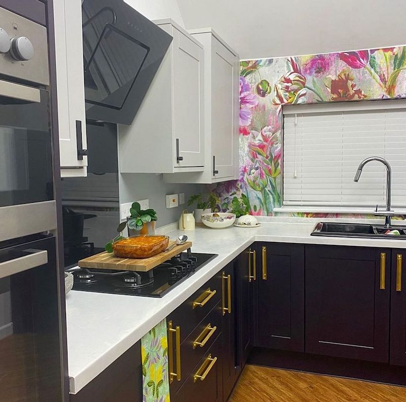 purple and white kitchen designs