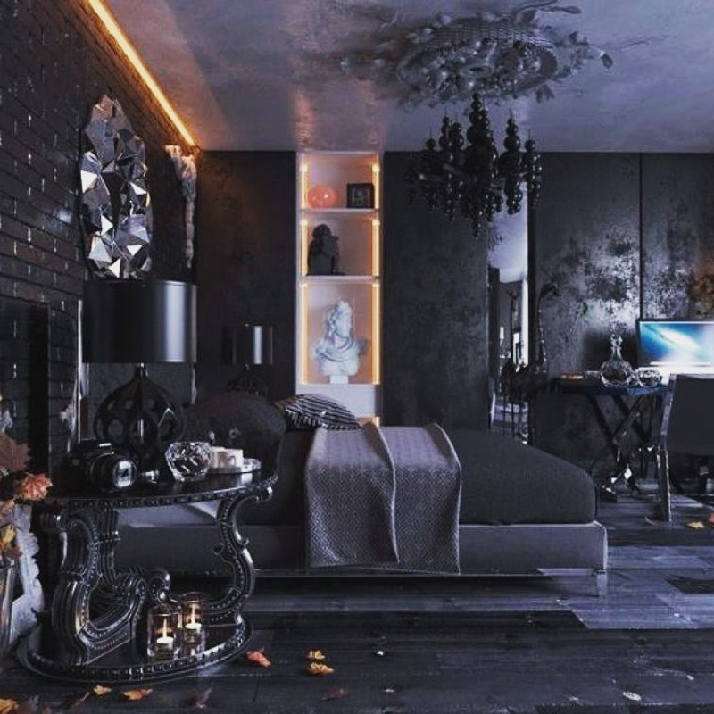 purple gothic bedroom