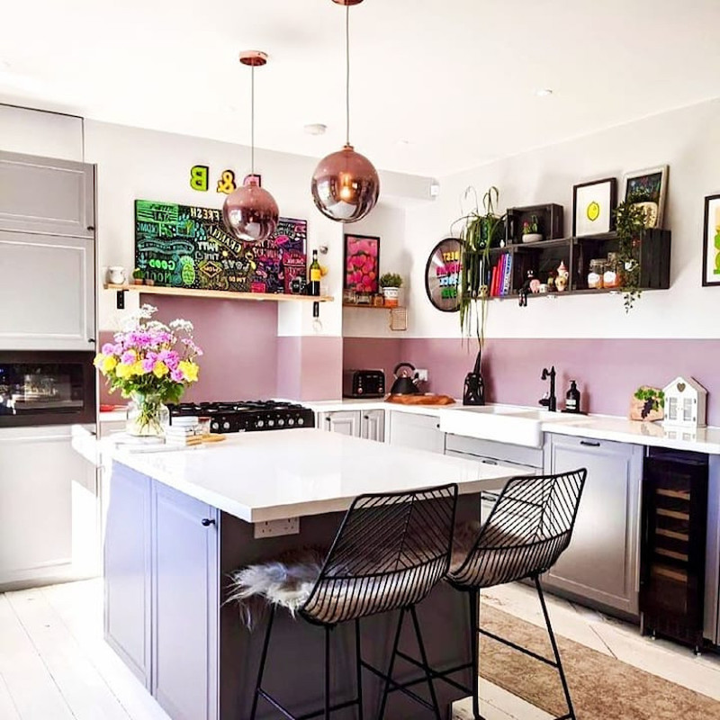 purple kitchen splashback ideas